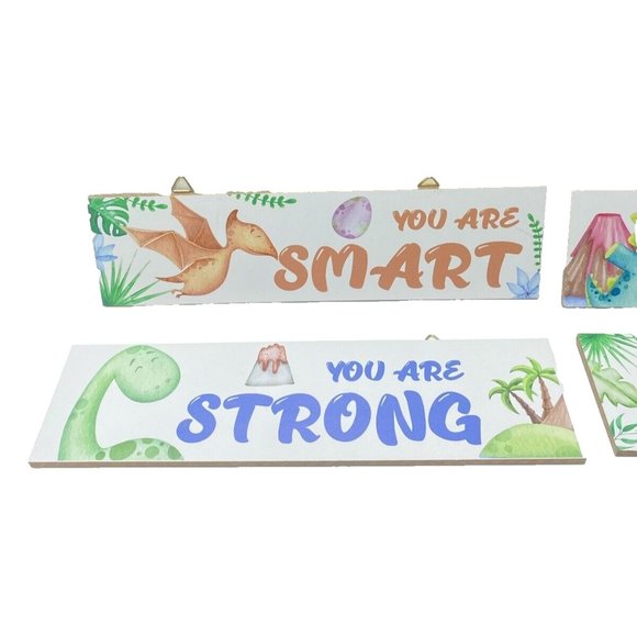Children’s Inspirational Wall Plaques Wall Decor 4pc, You Are Smart, Kind, Brave - Picture 2 of 10
